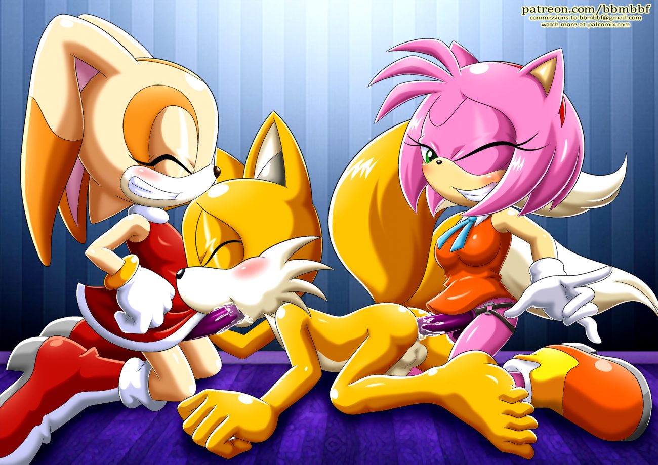 1300px x 919px - Amy Rose x Cream the Rabbit Pegging Tails ~ Sonic ~ By Bbmbbf â€“ Rule 34  Femdom Club